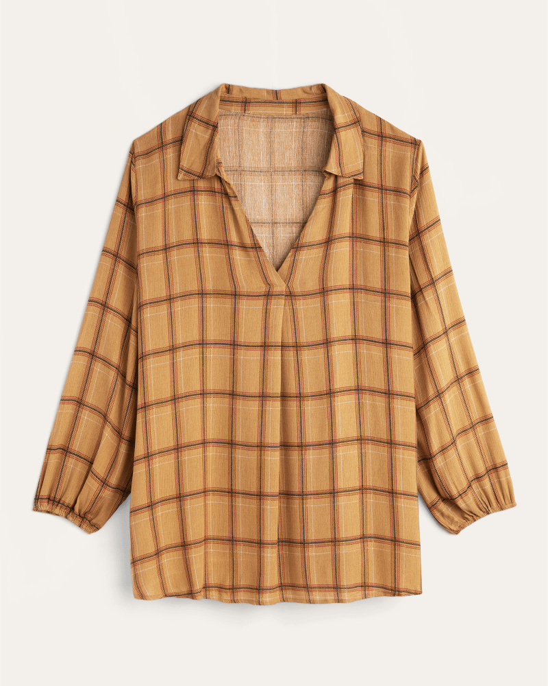 Front of plus size Matilda Plaid Button-Down Tunic by Hiatus | Dia&Co | dia_product_style_image_id:170436